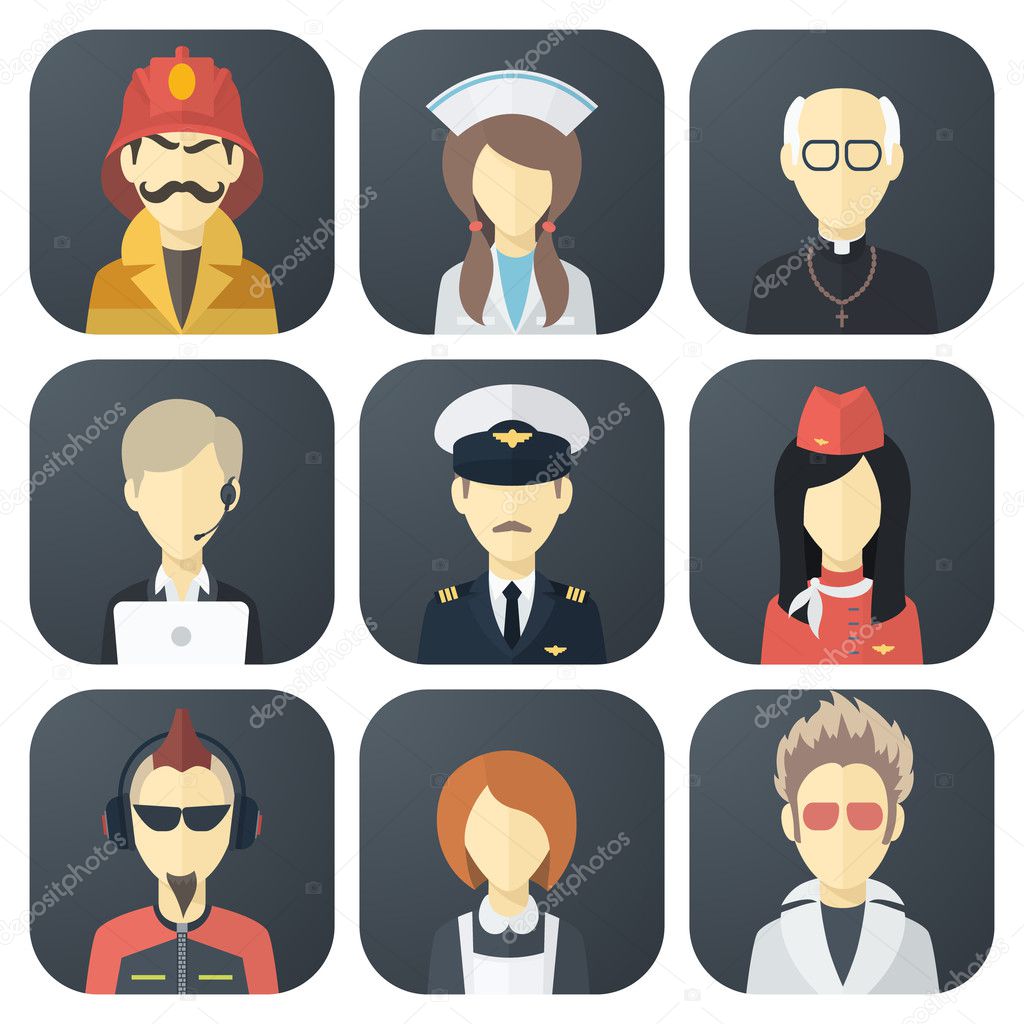 Occupations Icons Set