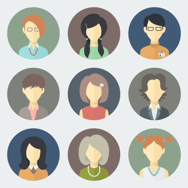 kadın yüzleri Icons set