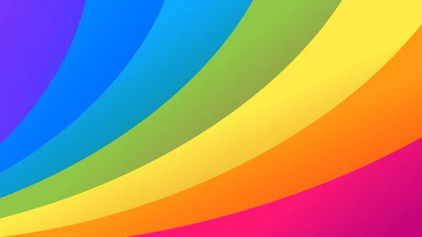 Bandera Arco Iris Cintas Curvas Fondo Vector Simple — Vector de stock