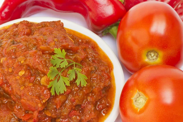 Lutenica-Paprika und Tomaten-Relish — Stockfoto