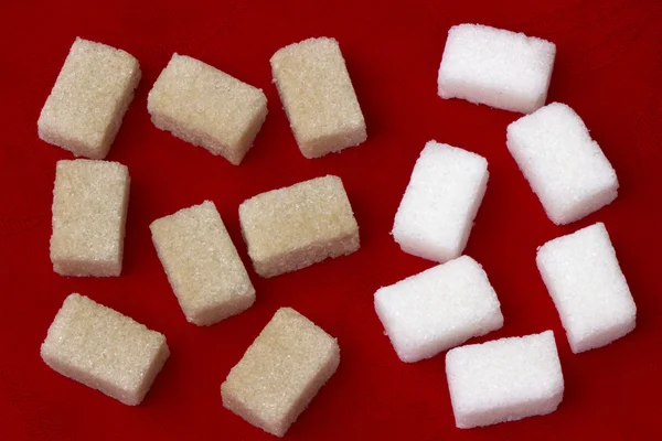 Beyaz ve kahverengi şeker — Stok fotoğraf