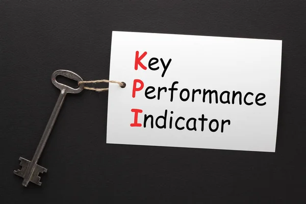 KPI (Key Performance Indicator) message with key. Business concept