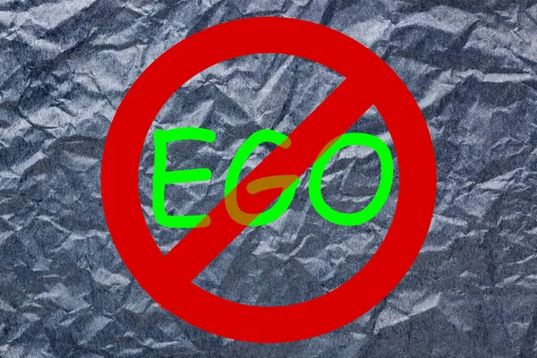 Stoppa Ego Tecken Skrynkligt Papper — Stockfoto