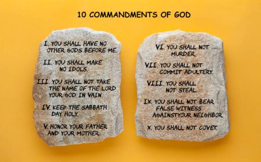 The ten Commandments of God. And God spoke all these words. clipart