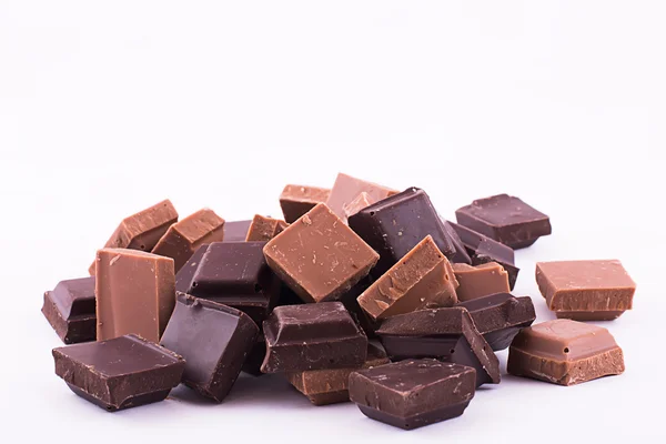 Pile of chocolate pieces — Stock Photo, Image