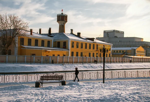 Russische Stadt im Winter Stockfoto