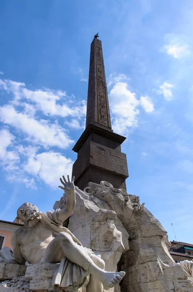 Fountain of four rivers designed by Bernini. — Stock Photo, Image