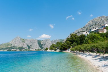 omis, Hırvatistan'ın muhteşem deniz manzarası.