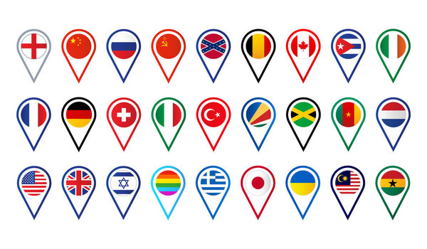 Vector image of flags of different countries for design