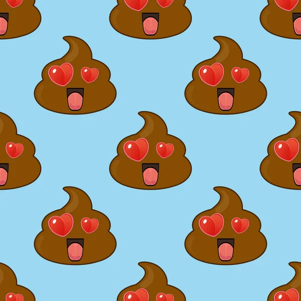 Funny Smile Vector Lovely Poop Pattern 图库矢量图片