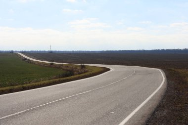 Tarlaların arasında dolambaçlı bir yol