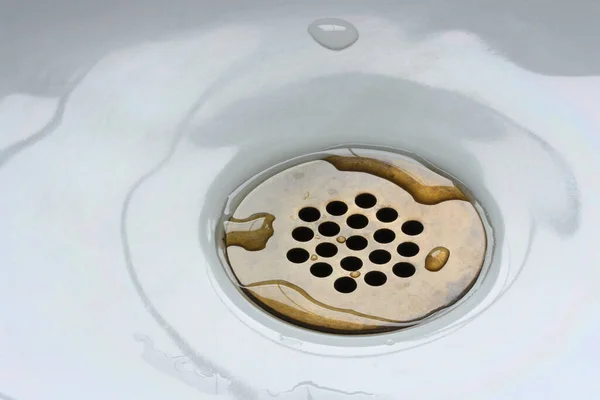 Water Dripping Sink Drain Holes — Stock Photo, Image