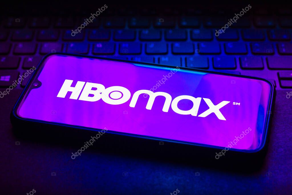 October 7, 2021, Brazil. In this photo illustration the HBO Max logo seen displayed on a smartphone