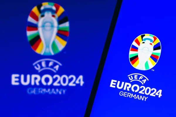 Outubro 2021 Brasil Nesta Foto Ilustração Logotipo Uefa Euro 2024 — Fotografia de Stock