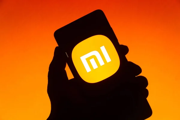 Ekim 2021 Brezilya Resimde Xiaomi Logosu Akıllı Telefondan Gösteriliyor — Stok fotoğraf