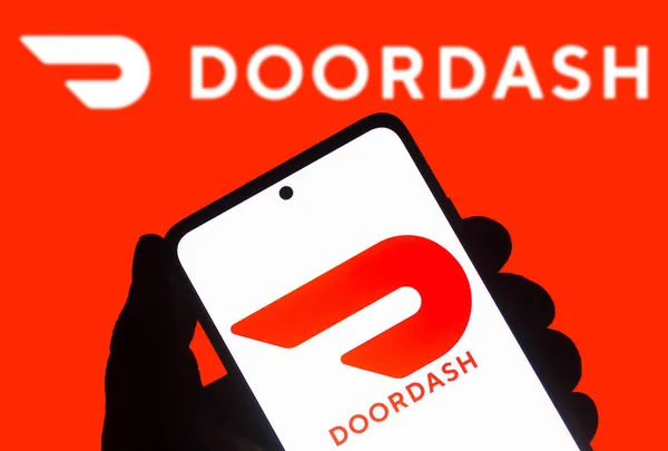 Octobre 2021 Brésil Dans Cette Illustration Photo Logo Doordash Affiché — Photo