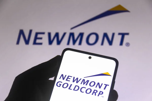 Жовтня 2021 Року Бразилія Цій Ілюстрації Логотип Компанії Newmont Mining — стокове фото