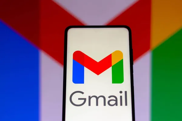 Октября 2021 Года Бразилия Этой Иллюстрации Логотип Google Gmail Показан — стоковое фото