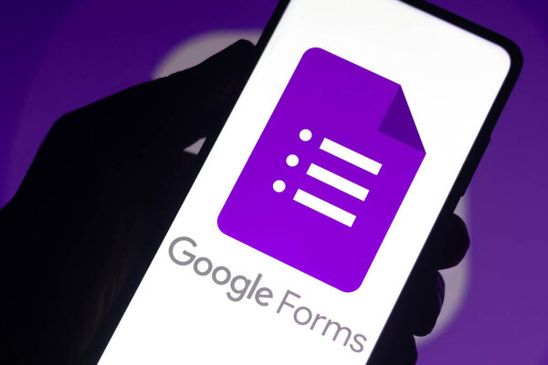 October 31, 2021, Brazil. In this photo illustration the Google Forms logo seen displayed on a smartphone