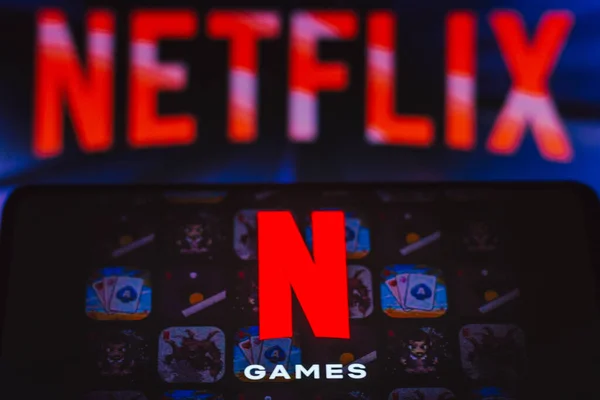 November 2021 Brazil Photo Illustration Netflix Games Logo Seen Displayed — Stock Photo, Image