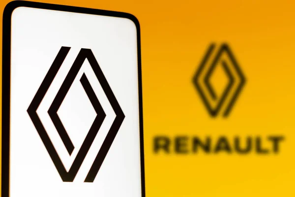 November 2021 Brazilië Deze Foto Illustratie Renault Logo Wordt Weergegeven — Stockfoto