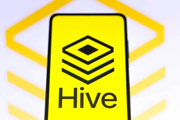 Listopada 2021 Brazylia Tej Ilustracji Zdjęcie Logo Hive Wyświetlane Ekranie — Zdjęcie stockowe