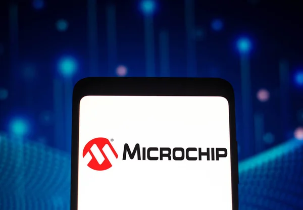 Diciembre 2021 Brasil Esta Ilustración Fotográfica Logotipo Microchip Technology Muestra — Foto de Stock