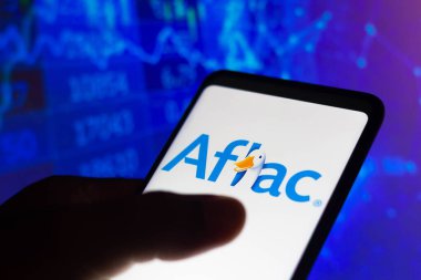 3 Ocak 2022, Brezilya. Bu resimde, Amerikan Aile Hayat Sigortası Şirketi (Aflac) logosu akıllı telefon ekranında görüntülendi