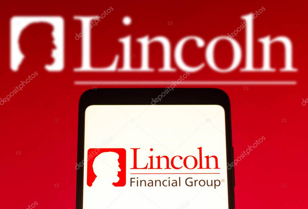 January 3, 2022, Brazil. In this photo illustration, the Lincoln Financial Group logo seen displayed on a smartphone screen and in the background