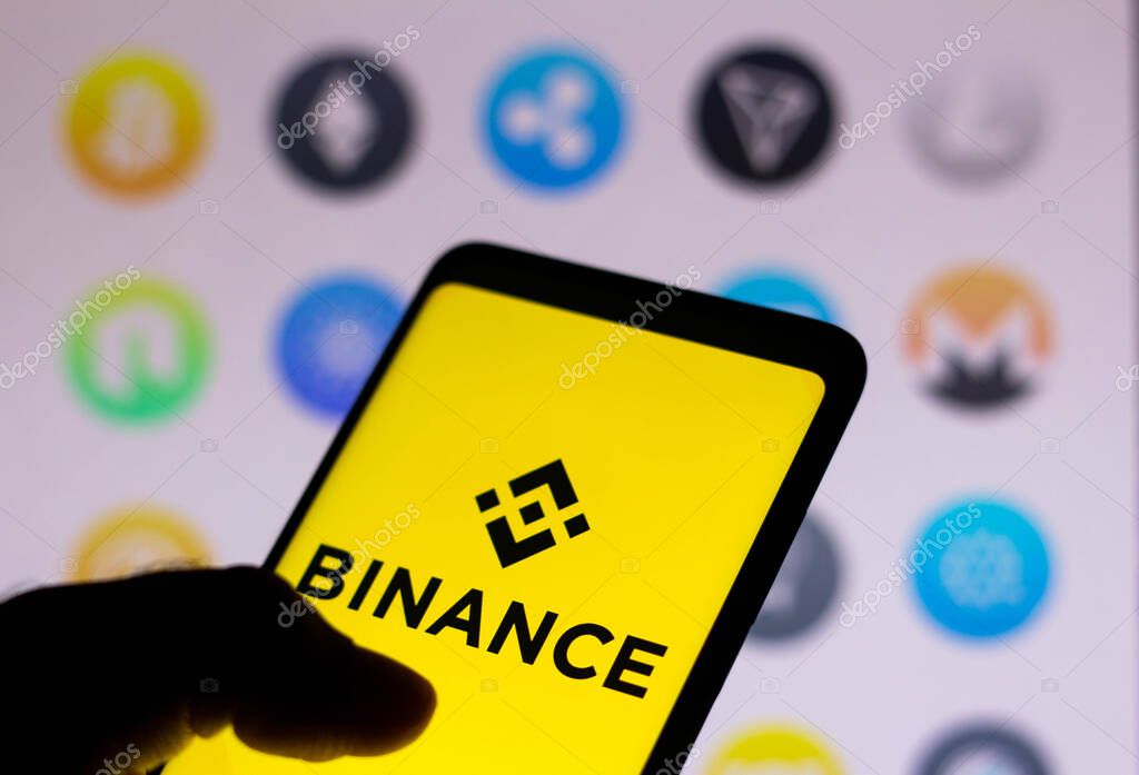 February 1, 2022, Brazil. In this photo illustration, the logo of Binance, a cryptocurrency exchange is displayed on a smartphone screen
