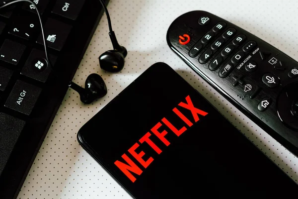 Febrero 2022 Brasil Esta Ilustración Fotográfica Logotipo Netflix Proveedor Global —  Fotos de Stock