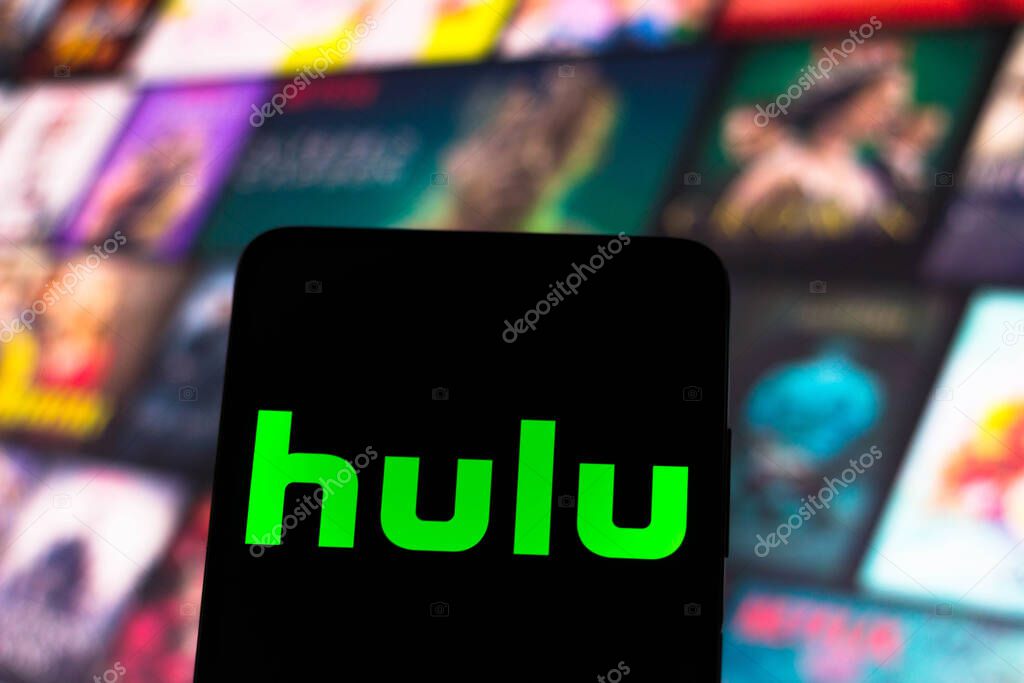 February 3, 2022, Brazil. In this photo illustration, the Hulu logo is displayed on a smartphone screen