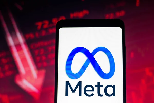 Лютого 2022 Року Бразилія Цій Ілюстрації Логотип Meta Platforms Відображається — стокове фото