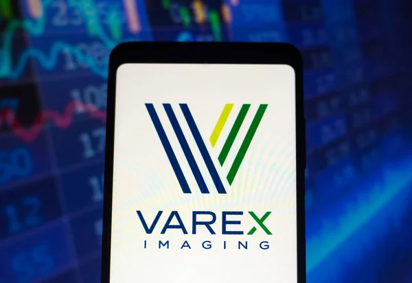 Febrero 2022 Brasil Esta Ilustración Fotográfica Logotipo Varex Imaging Corporation —  Fotos de Stock