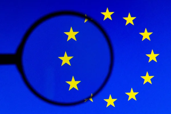 Março 2022 Brasil Nesta Foto Ilustração Logotipo União Europeia Exibido — Fotografia de Stock