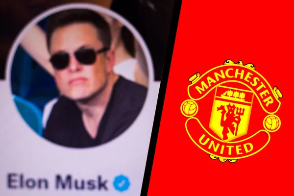 Kwietnia 2022 Brazylia Tym Zdjęciu Logo Manchester United Football Club — Zdjęcie stockowe