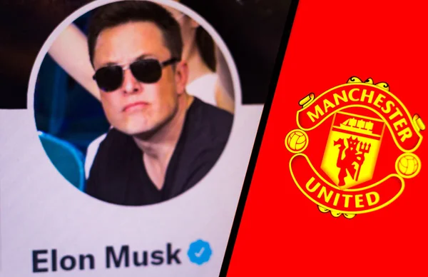 Kwietnia 2022 Brazylia Tym Zdjęciu Logo Manchester United Football Club — Zdjęcie stockowe