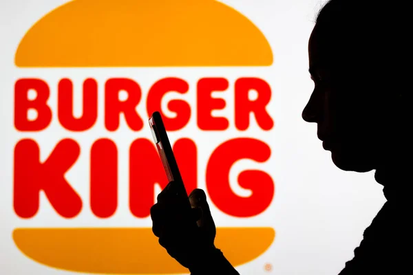 Abril 2022 Brasil Esta Ilustración Foto Logotipo Burger King Visto — Foto de Stock