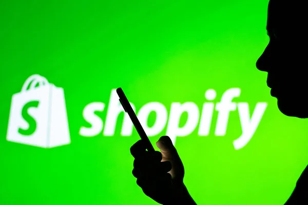 April 2022 Brasilien Auf Dieser Foto Illustration Ist Das Shopify — Stockfoto