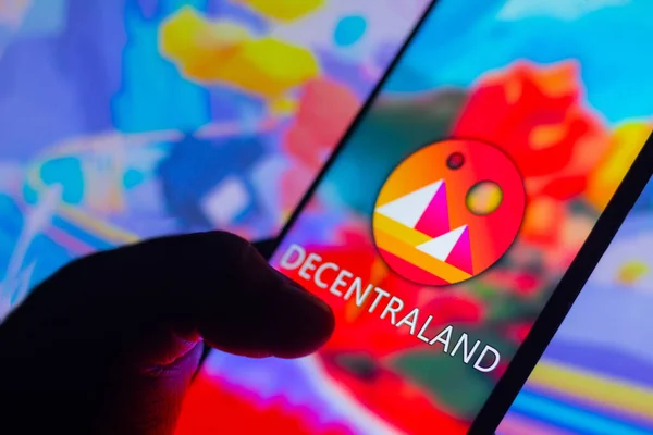 April 2022 Brasilien Auf Dieser Foto Illustration Ist Das Decentraland — Stockfoto