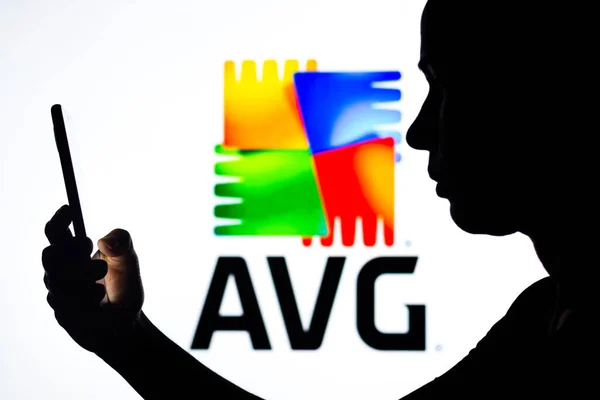 Abril 2022 Brasil Esta Ilustración Fotográfica Logotipo Avg Technologies Fondo — Foto de Stock