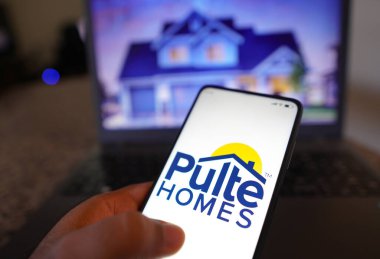 May 9, 2022, Brazil. In this photo illustration, the PulteGroup, Inc. logo seen displayed on a smartphone