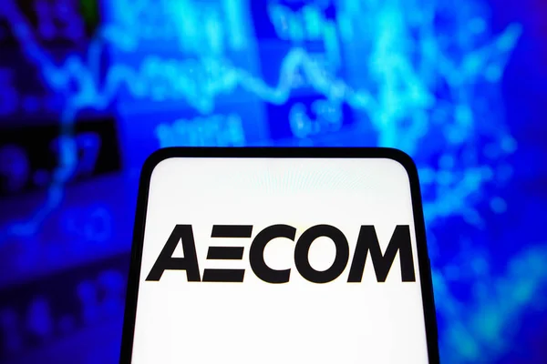 May 2022 Brazil Photo Illustration Aecom Technology Corporation Logo Seen — стокове фото