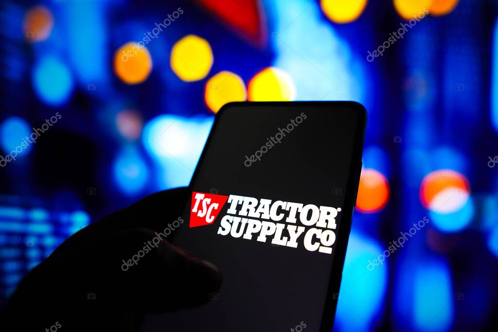 May 18, 2022, Brazil. In this photo illustration, the Tractor Supply Company logo seen displayed on a smartphone