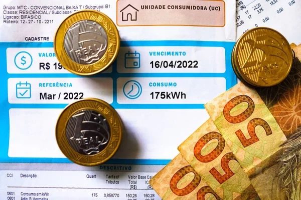 May 2022 Brazil Electricity Bill Electricity Indicating Monthly Consumption 175 — Stock Photo, Image