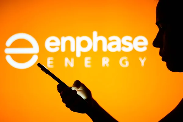 May 2022 Brazil Photo Illustration Enphase Energy Logo Seen Background — Stock Photo, Image