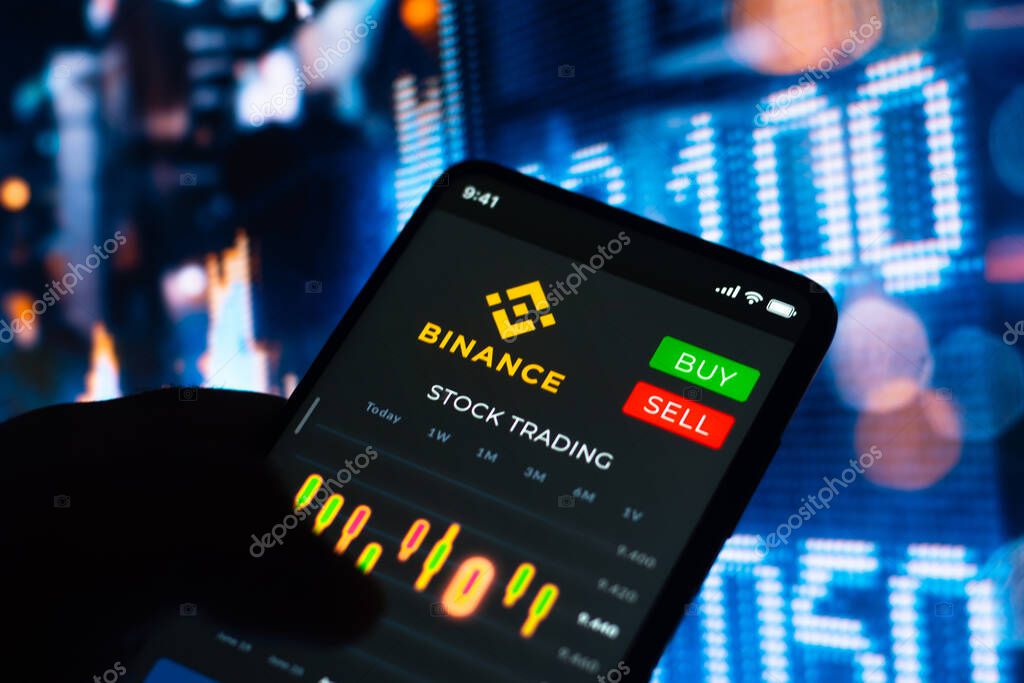 June 20, 2022, Brazil. In this photo illustration, the stock trading graph of Binance Coin (BNB) seen on a smartphone screen