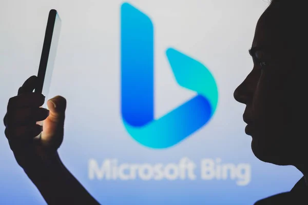 June 2022 Brazil Photo Illustration Microsoft Bing Logo Seen Background — Stock Fotó