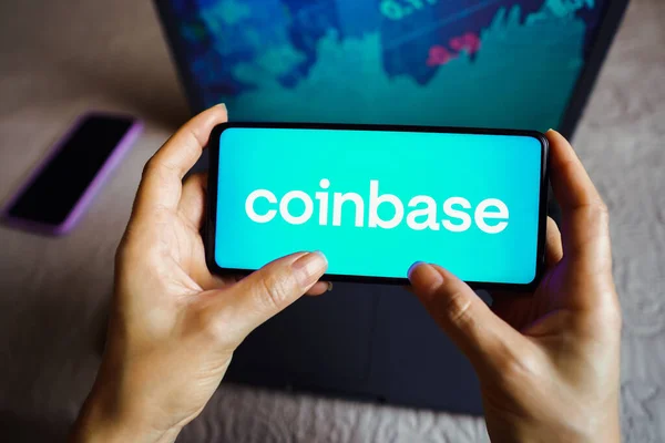 Juli 2022 Brasilien Auf Dieser Foto Illustration Ist Das Coinbase — Stockfoto