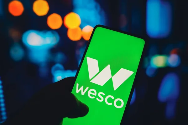 Temmuz 2022 Brezilya Resimde Wesco Uluslararası Logosu Akıllı Telefon Ekranında — Stok fotoğraf